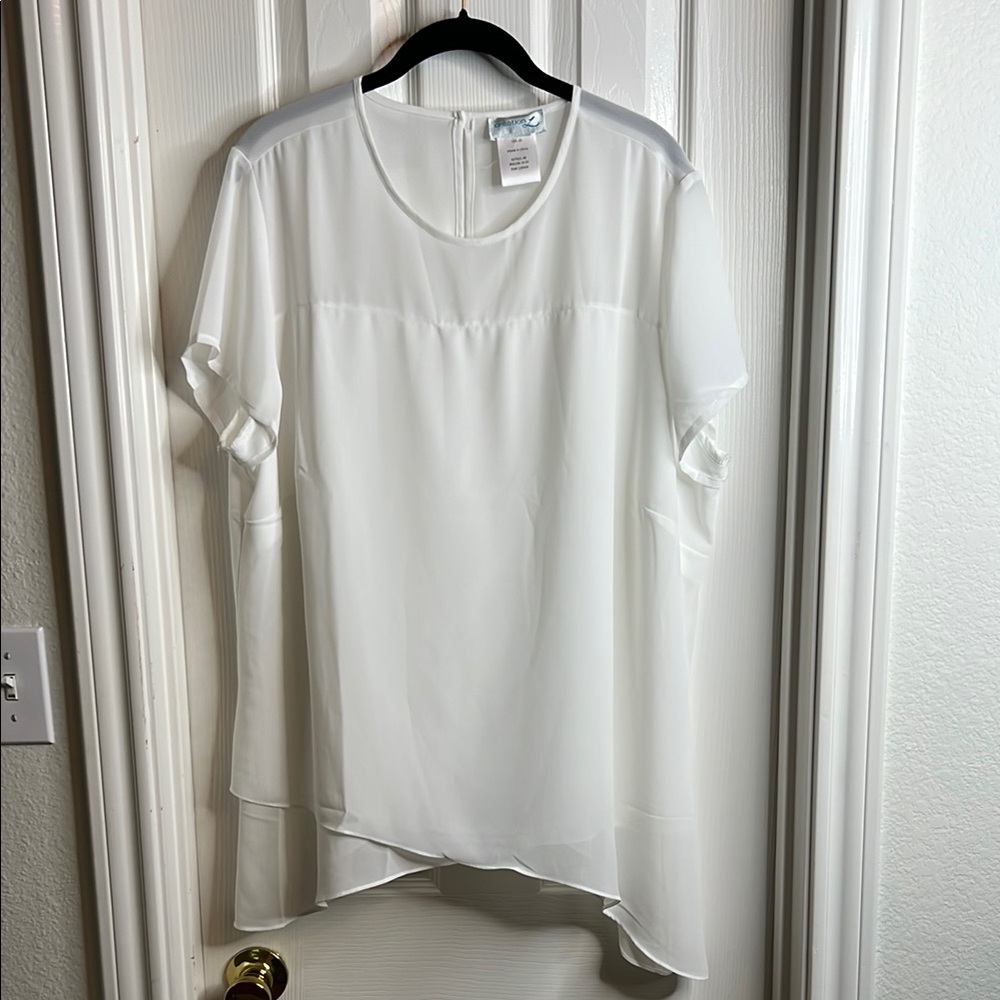 White Asymmetrical Boxy Blouse